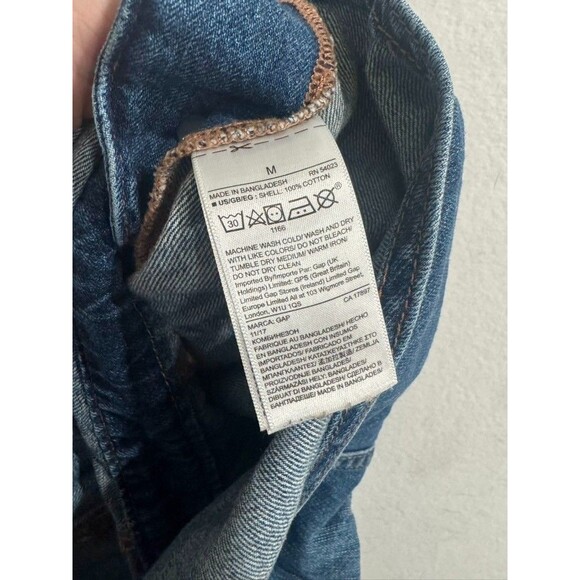 GAP Cropped Slouch Straight Leg Denim Overalls Classic Women's Size Medium - Picture 14 of 16